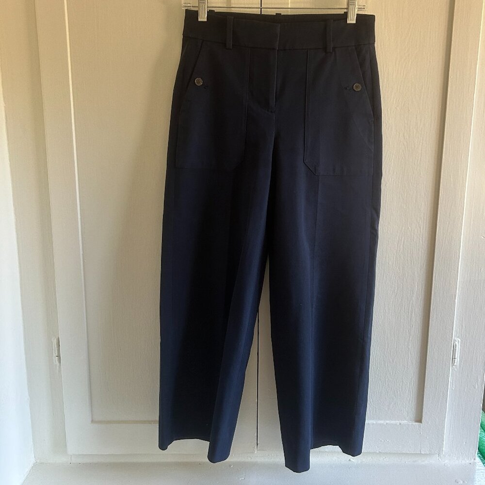 J.Crew Sydney Wide Leg Pant in Navy (Sz 2)